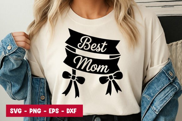 Best Mom Ribbon Typography: Graphics & Illustrations