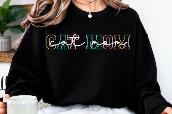 Cat Mom SVG: Graphics for T-Shirt Designs