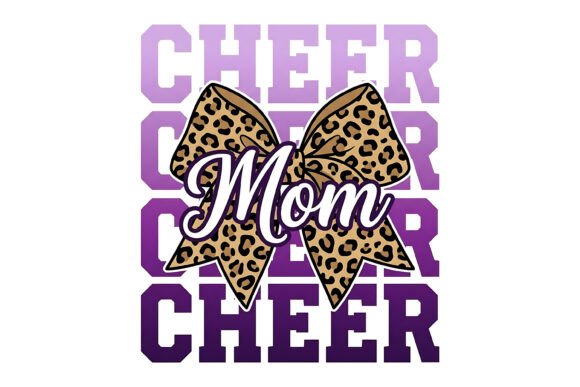 Cheer Mom Leopard Bow SVG: Graphics for T-Shirt Designs