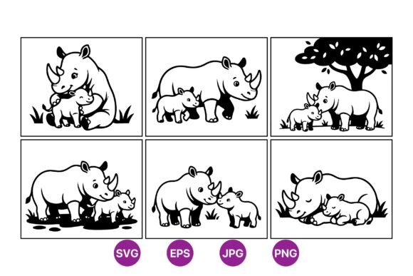 Cute Rhino Mom and Baby SVG: A Designer's Review