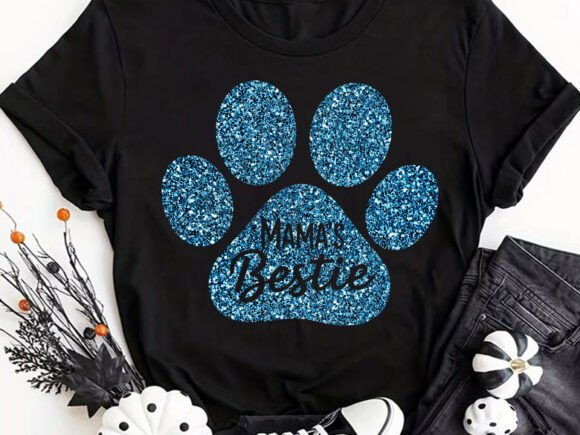 Mama s Bestie Paw Print SVG: Graphics for T-Shirt Designs