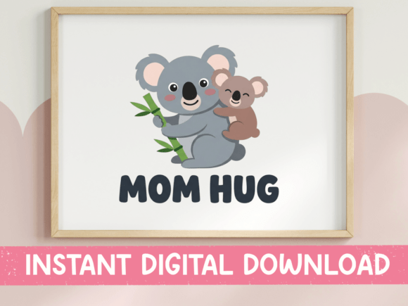 Mom Hug Koala SVG: Graphics for T-Shirt Designs