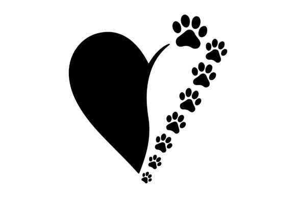 Paw Print Heart SVG: Premium Graphics & Illustrations