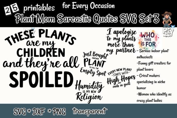 Plant Mom SVG Set 3: Graphics for T-Shirt Designs