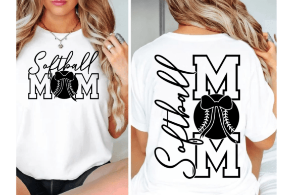 Retro Softball Mom Coquette Bow SVG for T-Shirt Designs & Graphics