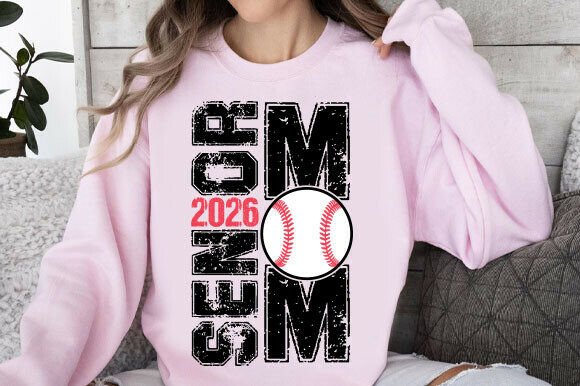 Senior Mom 2026 Baseball Svg: Graphics for T-Shirt Designs