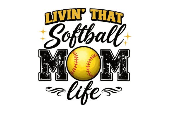 Softball Mom Grunge SVG: Graphics for T-Shirt Designs